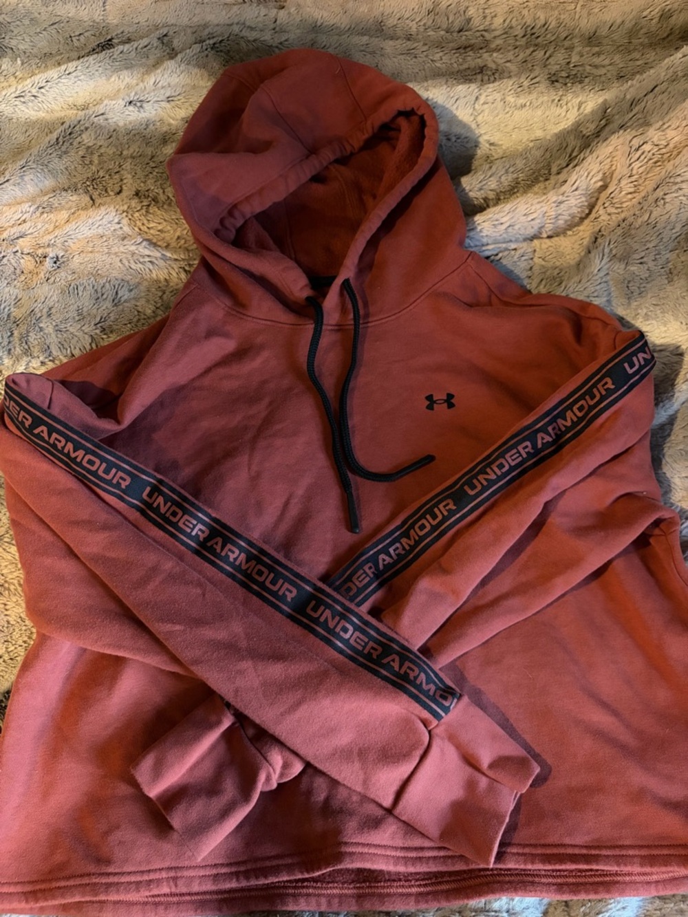 LG Rust-Colored under armor Hoodie with Branded Sleeve Tape